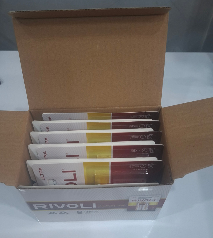 باتری قلمی آلکالاین ریوولی جعبه 20 عددی ( 10 تا کارت 2 عددی ) ( فروش عمده)